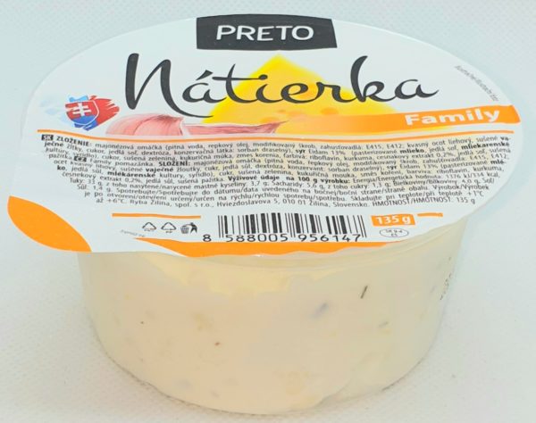 Nátierka Family cesn., syr 135g Preto